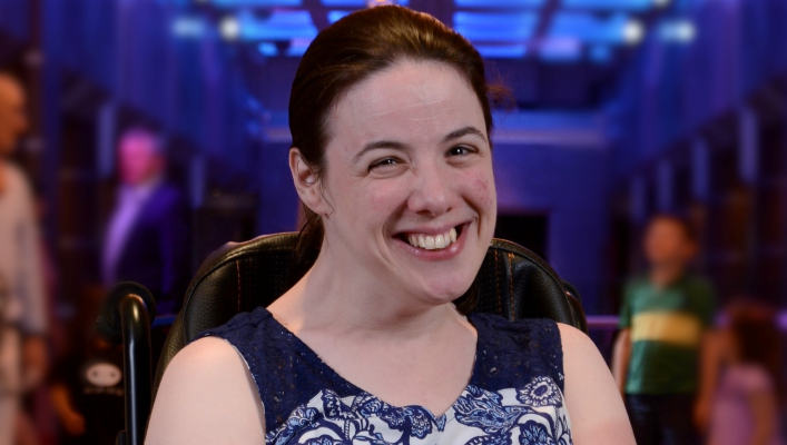 Aideen Blackborough sat in a wheelchair smiling