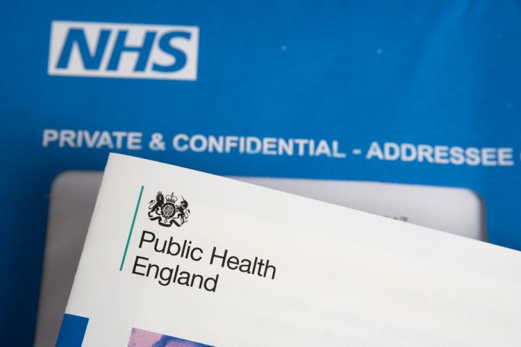 Blue NHS letterhead with Public Health logo
